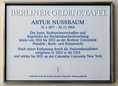Ansicht Gedenktafel Arthur (Artur) Nussbaum - 2010