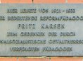 Ansicht Gedenktafel Fritz Karsen - 1989
