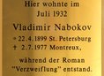 Ansicht Gedenktafel Vladimir Nabokov