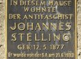 Ansicht Gedenktafel Johannes Stelling
