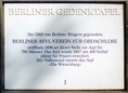 Ansicht Gedenktafel Berliner Asyl-Verein für Obdachlose - 1989
