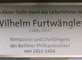 Ansicht Gedenktafel Wilhelm Furtwängler