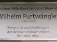 Ansicht Gedenktafel Wilhelm Furtwängler