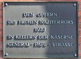 Ansicht Gedenktafel Opfer des Nationalsozialismus - 1980