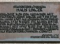 Ansicht Gedenktafel Studentenwohnheim "Haus Unger"