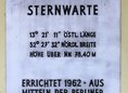 Ansicht Gedenktafel Sternwarte - 1962