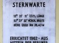 Ansicht Gedenktafel Sternwarte - 1962