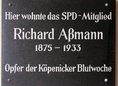 Ansicht Gedenktafel Richard Aßmann - 1960
