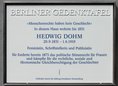 Ansicht Gedenktafel Hedwig Dohm - 2013