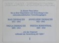 Ansicht Gedenktafel Paula, Max und Anneliese Dessauer - Frieda …