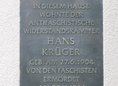 Ansicht Gedenktafel Hans Krüger - 1992