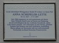 Ansicht Gedenktafel Anna Schepeler-Lette - 2026