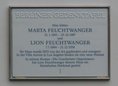 Ansicht Gedenktafel Marta und Lion Feuchtwanger - 2014