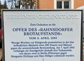 Ansicht Gedenktafel Opfer des "Rahnsdorfer Brotaufstands" - 1998