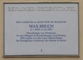 Ansicht Gedenktafel Max Karl August Bruch