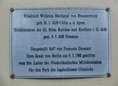 Ansicht Gedenktafel Kurfürst Friedrich Wilhelm von Brandenburg … - 1988