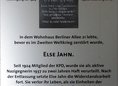 Ansicht Gedenktafel Else Jahn - 1985