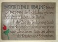 Ansicht Gedenktafel Paul Gerhard Braune