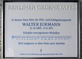 Ansicht Gedenktafel Walter Jurmann