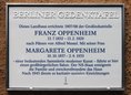 Ansicht Gedenktafel Margarete und Franz Oppenheim