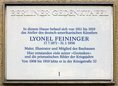 Ansicht Gedenktafel Lyonel (eigtl. Léonell) Charles Feininger - 2000