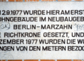 Ansicht Gedenktafel Sozialistischer Wohnungsbau