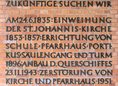 Ansicht Gedenktafel St. Johannis-Kirche