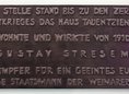 Ansicht Gedenktafel Gustav Stresemann - 1966