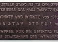 Ansicht Gedenktafel Gustav Stresemann - 1966