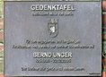 Ansicht Gedenktafel Bernd Unger - 2009