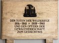 Ansicht Gedenktafel Opfer der Weltkriege und der …