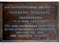 Ansicht Gedenktafel Gerhard Schlegel