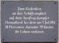 Ansicht Gedenktafel Schiffsunglück