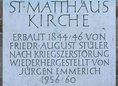 Ansicht Gedenktafel St. Matthäus Kirche