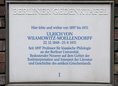 Ansicht Gedenktafel Ulrich von Wilamowitz-Moellendorf - 1991