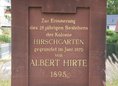 Ansicht Gedenktafel Villenkolonie Hirschgarten - 1895