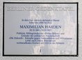 Ansicht Gedenktafel Maximilian Harden