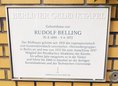 Ansicht Gedenktafel Rudolf Belling