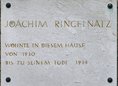 Ansicht Gedenktafel Joachim Ringelnatz