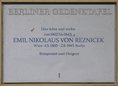 Ansicht Gedenktafel Emil Nikolaus Freiherr von Reznicek - 1985