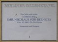 Ansicht Gedenktafel Emil Nikolaus Freiherr von Reznicek - 1985