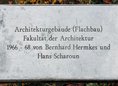 Ansicht Gedenktafel Fakultät der Architektur
