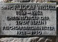 Ansicht Gedenktafel Rudolf Karl Ludwig Wissell