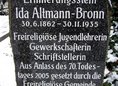 Ansicht Gedenktafel Ida Altmann-Bronn - 2005