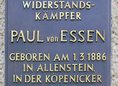 Ansicht Gedenktafel Paul von Essen