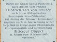 Ansicht Gedenktafel Rittergut Düppel