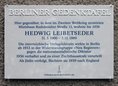 Ansicht Gedenktafel Hedwig Leibetseder - 2016