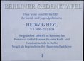 Ansicht Gedenktafel Hedwig Heyl - 1995