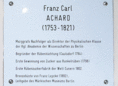 Ansicht Gedenktafel Franz Carl Achard - 1892