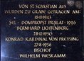 Ansicht Gedenktafel St. Sebastian-Kirche